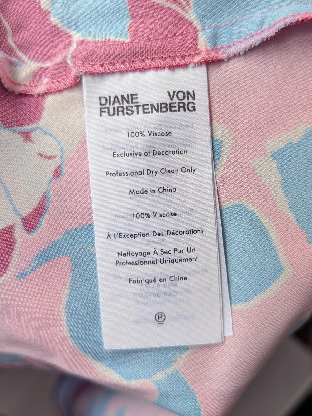 Diane Von Furstenberg Floral Twist-Front Pink + Blue Midi Dress - Picture 13 of 13